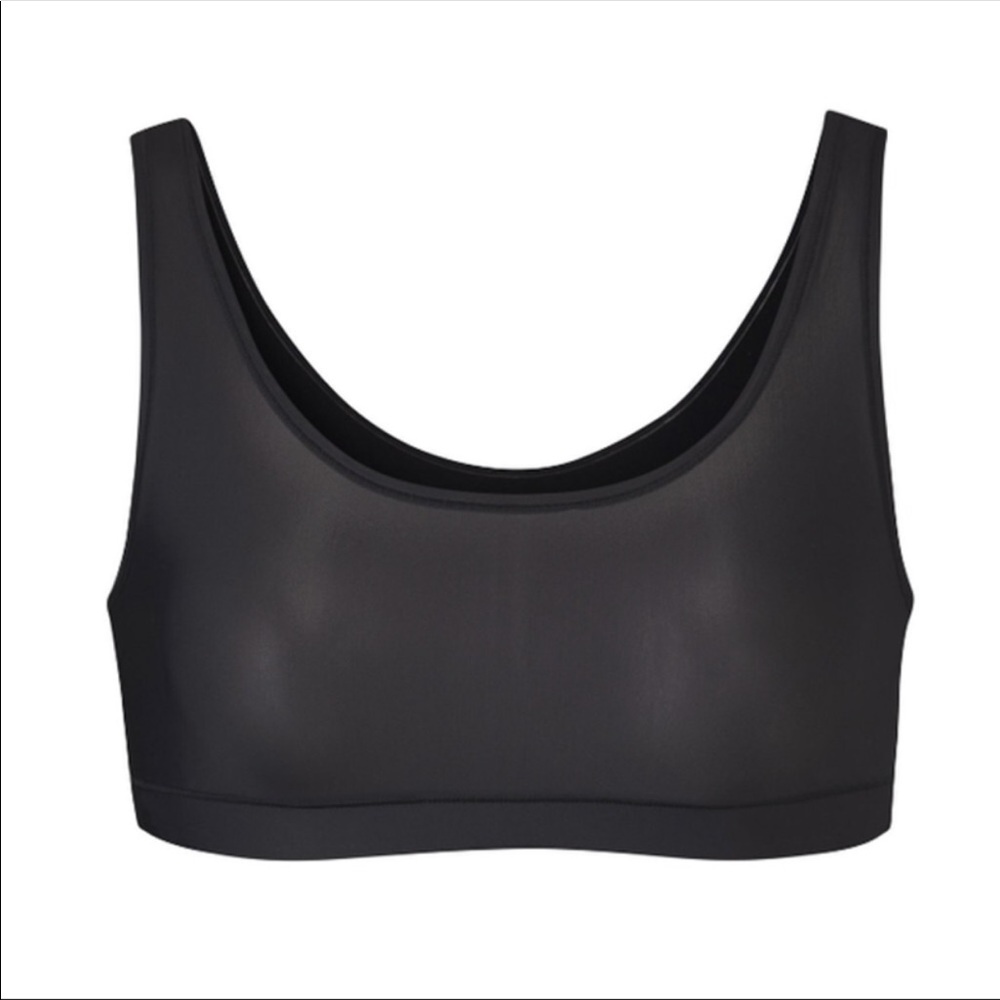 SKIMS JELLY SHEER SCOOP NECK BRALETTE BLACK SZ 2X
